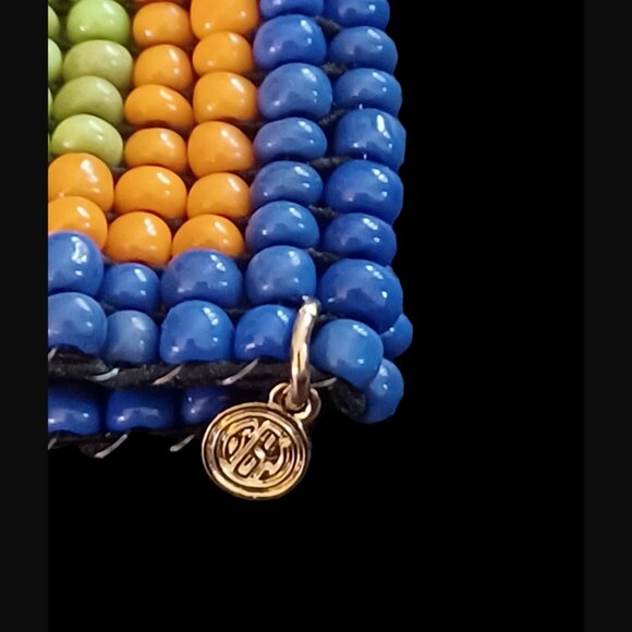 RJ Graziano Beaded Multicolor Square Bead Pattern Stretch Bracelet 7" OSFM - Picture 6 of 8